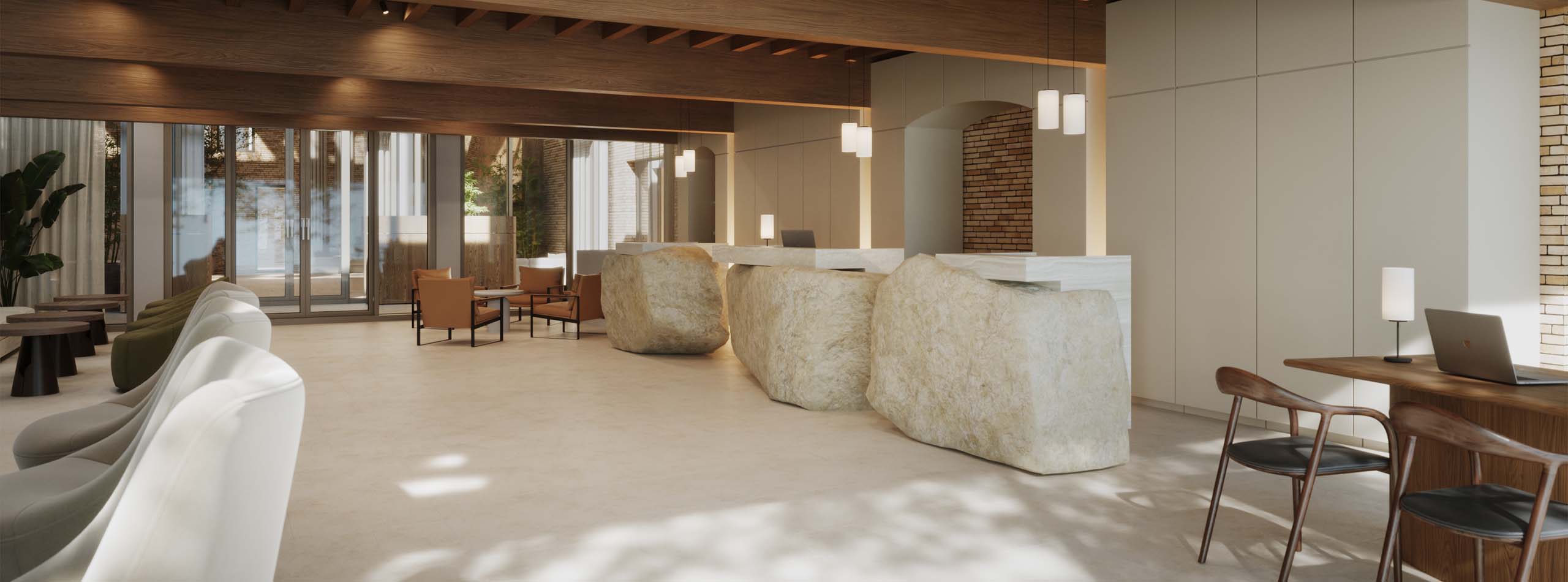 Render Lobby Reception Business at Van Oys Maastricht Retreat